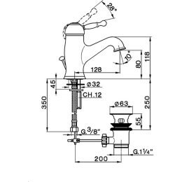 Смеситель для раковины Cisal Arcana Royal AY00051027, бронза