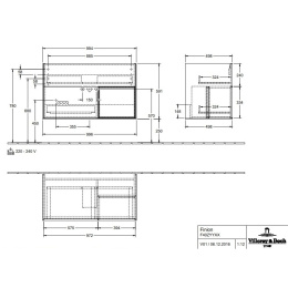 Villeroy Boch Finion F040PCPD Тумба под раковину 996х498 мм (oak veneer/black matt)