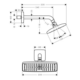 Верхний душ 27375000 Hansgrohe Raindance E EcoSmart 240 (хром)