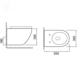 Унитаз подвесной SantiLine (SL-5002MW) белый