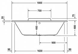 Акриловая ванна 180x80 Duravit (700298000000000), Гидромассаж: нет