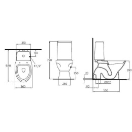 Ideal Standard Skanitet V334801 Напольный унитаз-компакт
