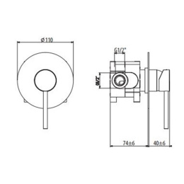 Фото Gattoni Circle One 9031/90C0.CH Смеситель для душа встраиваемый