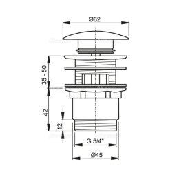 Фото Донный клапан AlcaPlast (A390) хром