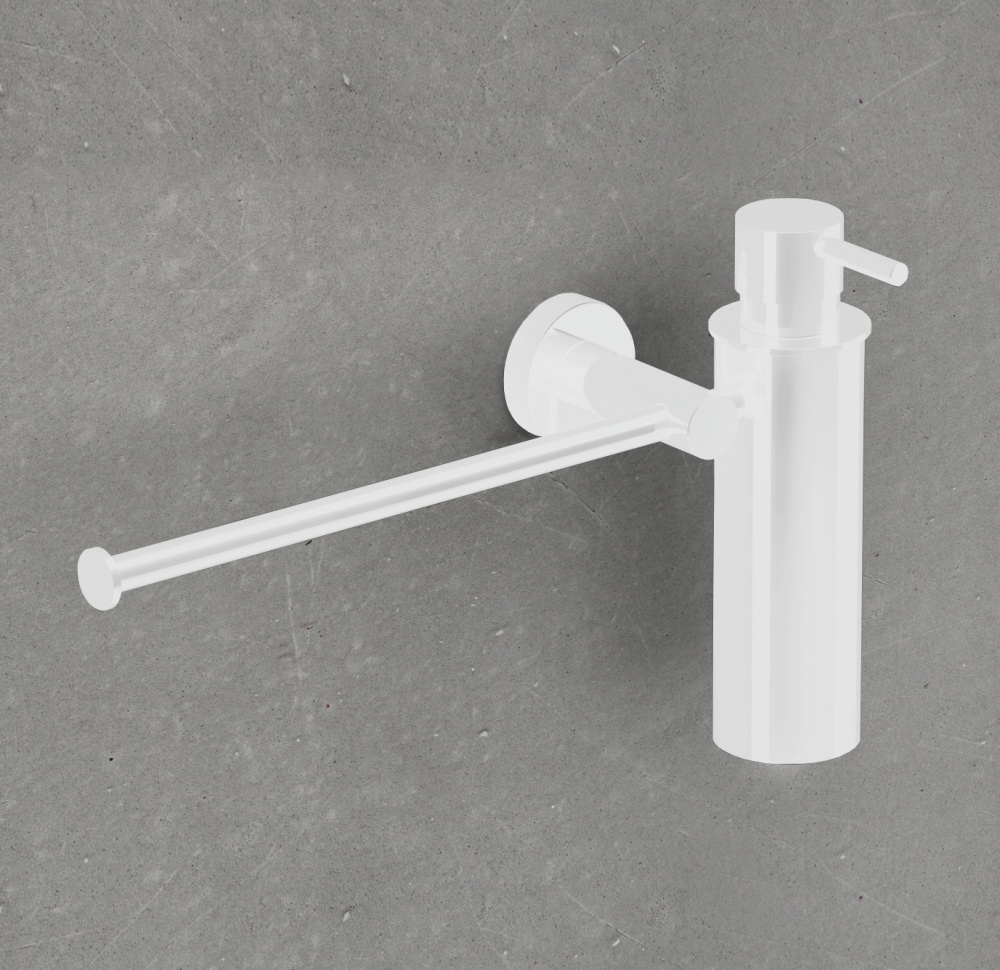 Colombo Design PLUS W4975.BM - Дозатор для жидкого мыла с держателем для полотенца (белый матовый)