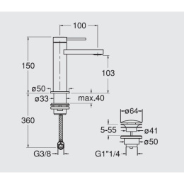 Cristina UNI/C UC22051 Смеситель для раковины