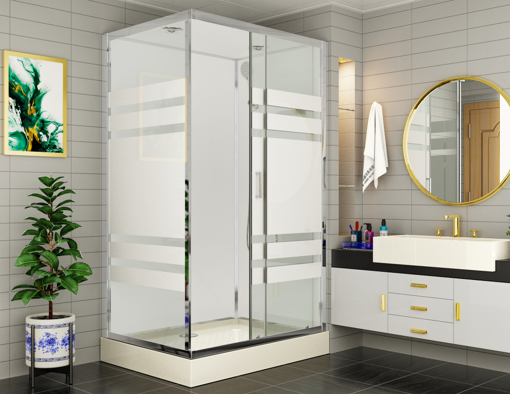 Душевая кабина 80x100x210 Esbano (ESKE108CKR) белый, Поддон низкий