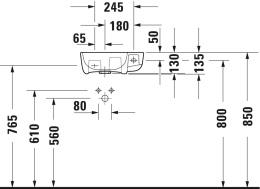 Фото Раковина подвесная Duravit ME by Starck 0717400000, белый