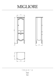 Фото Migliore Impero 26069 Пенал L49xH161xP44 см. DX. 1 ящик 2 двери, DECAPE SABBIA