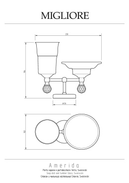 Migliore Amerida 16591 Стакан и мыльница настольные, хром SWAROVSKI