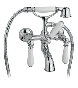Смеситель Nicolazzi P.M. Blanc 1401CR78 для ванны и душа, хром, ручка белая керамика