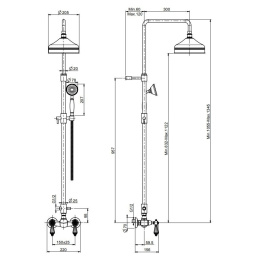 Душевая система Fima Carlo Frattini Herend Chic (F5405/2CCR) хром, белый