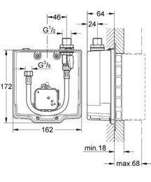 Скрытая часть Grohe Euroeco 36337000 смеситель для душа