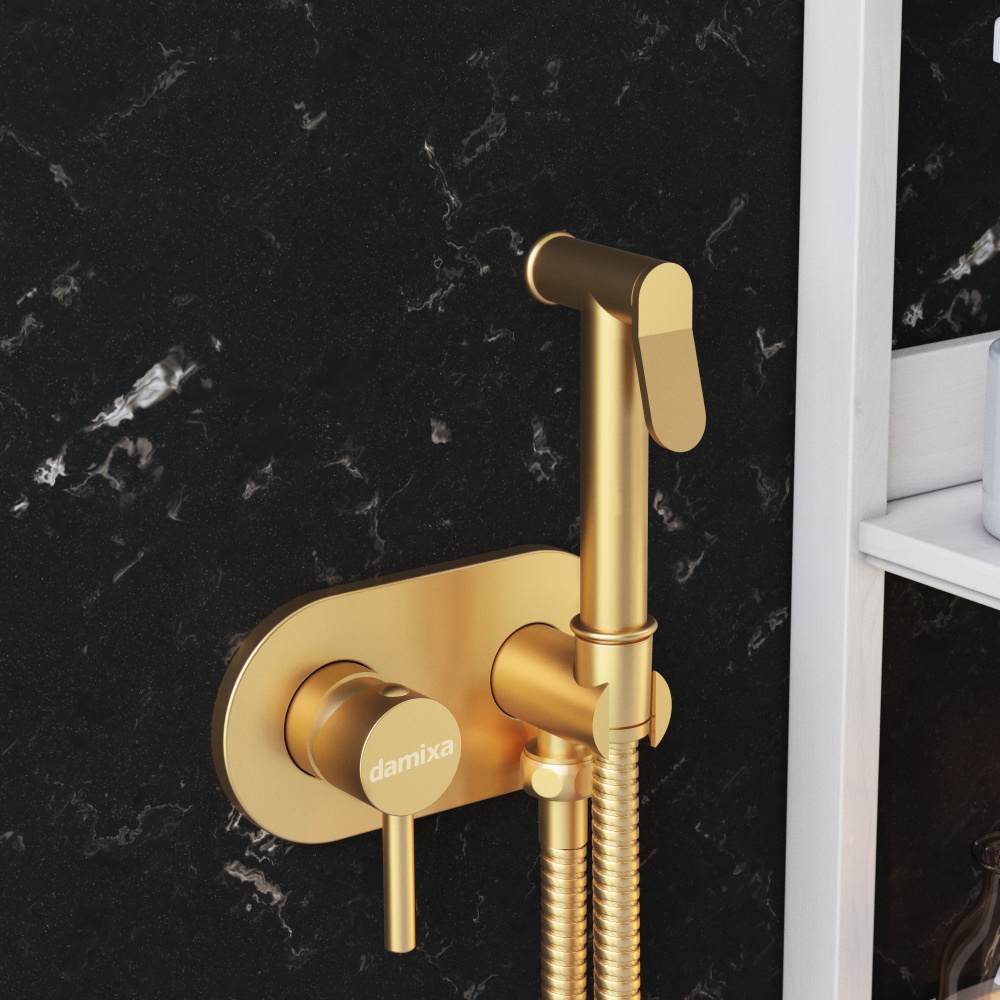 RedBlu by Damixa 214000000 Option, смеситель монтируемый в стену, с гиг.душем, бронза