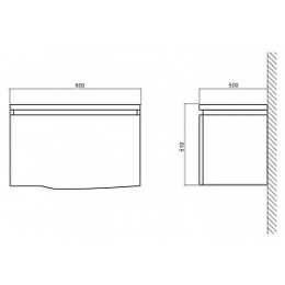 Тумба с раковиной BelBagno Formica tortora lucido BB800D/TL+BB800B