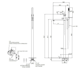 Remer Absolute AU08NO Напольный смеситель для ванны (черный матовый)