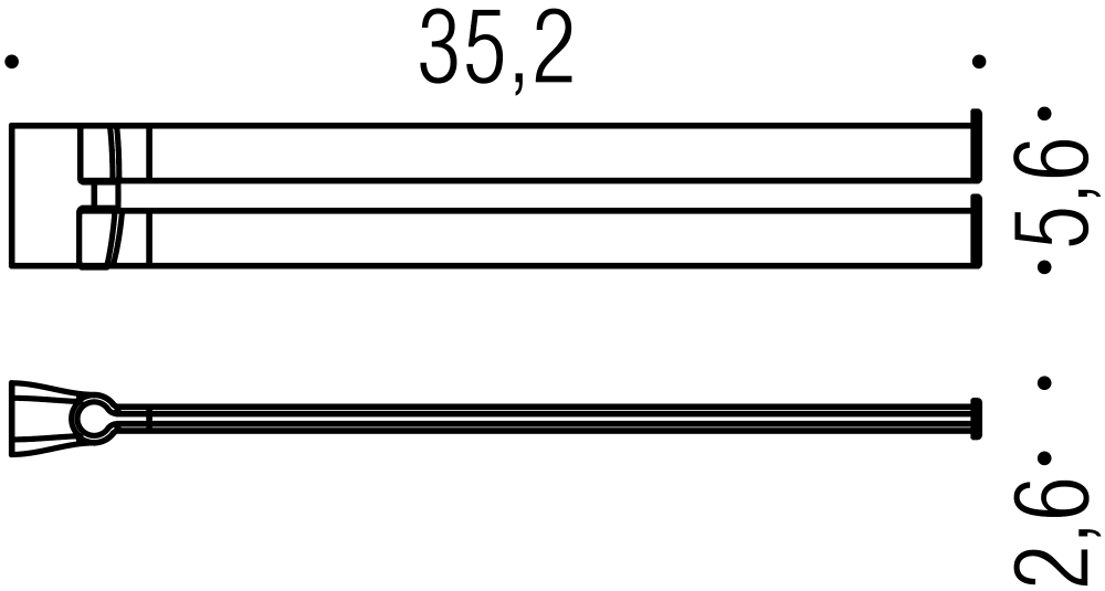 Фото Colombo Trenta B3012.CR Держатель для полотенца-2ой 35,2см, хром