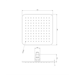 Omnires WG220/OGR Верхний душ 20х20 см (графит)