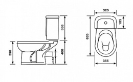 Унитаз-компакт Оскольская керамика Ирида Стандарт 40374130402 черный
