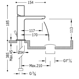Фото Tres Loft 20010102D Смеситель для раковины (хром)