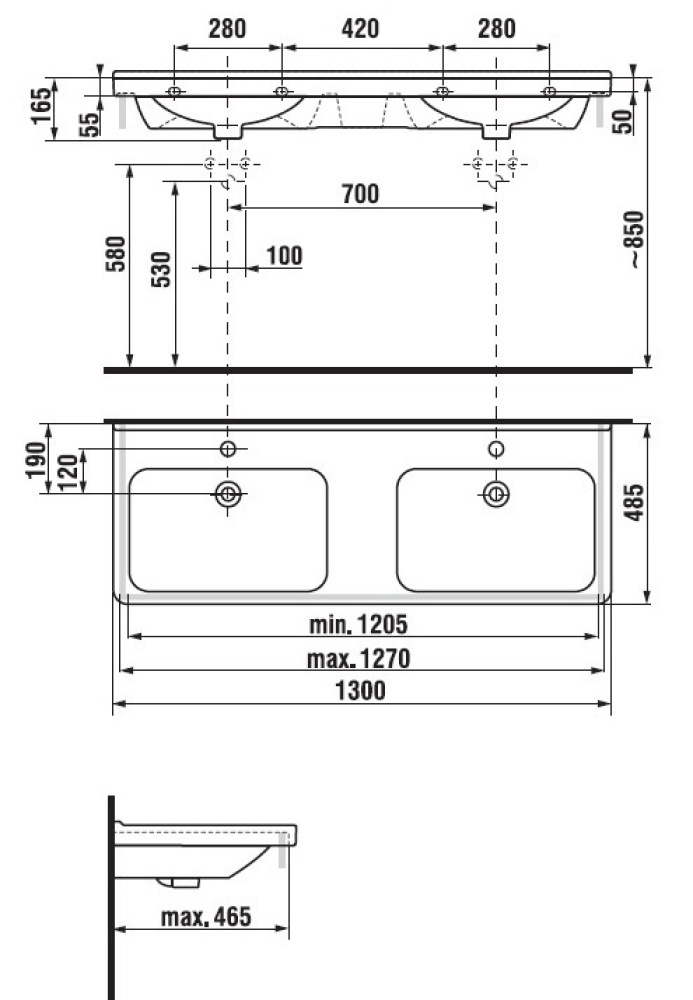 Фото Jika Cubito 1442.0 130 см Раковина двойная