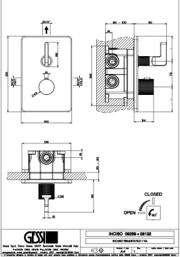 Термостат для душа Gessi Inciso (58132#031) хром