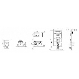 Инсталляция и унитаз Vitra Zentrum (9012B003-7205) белый