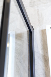 Фото Душевой уголок Cezares ECO-O-R-2-90-C-NERO, 90 х 90 х 190 см, стекло прозрачное