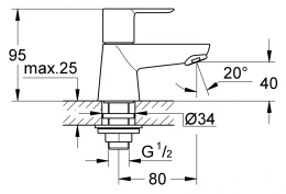 Кран для холодной воды Grohe BauLoop 20422000