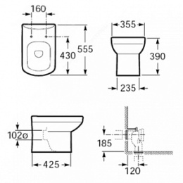 Чаша напольного унитаза Roca Dama Senso (347517000) белый