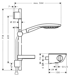 Фото Душевой гарнитур Hansgrohe Ecostat (27036400) хром