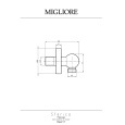 Migliore Sferica 20158 Штуцер душевой, 1/2"x1/2", хром