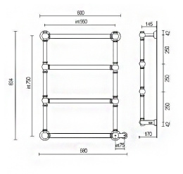Фото Электрический полотенцесушитель Margaroli Armonia бронза (MA9564NN0501BR)