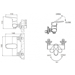 Смеситель для душа Bravat Pure (F9105161C-01)