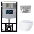 Инсталляция+унитаз Azario (AZ-8010-1000+AZ-8200-0011+AZ-0046N) хром