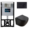 Инсталляция+унитаз Azario (AZ-8010-1000+AZ-8200-0013+AZ-0046N-MB) Черный