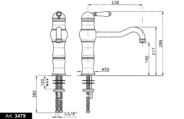 Cмеситель Nicolazzi Cucina 3479GO76 для кухни, золото/Mont Blanc
