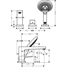 Смеситель для ванны и душа Hansgrohe Metropol (74551000) хром