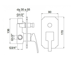 Фото Смеситель Cezares Olimp VDIM-02-L цвет бронза