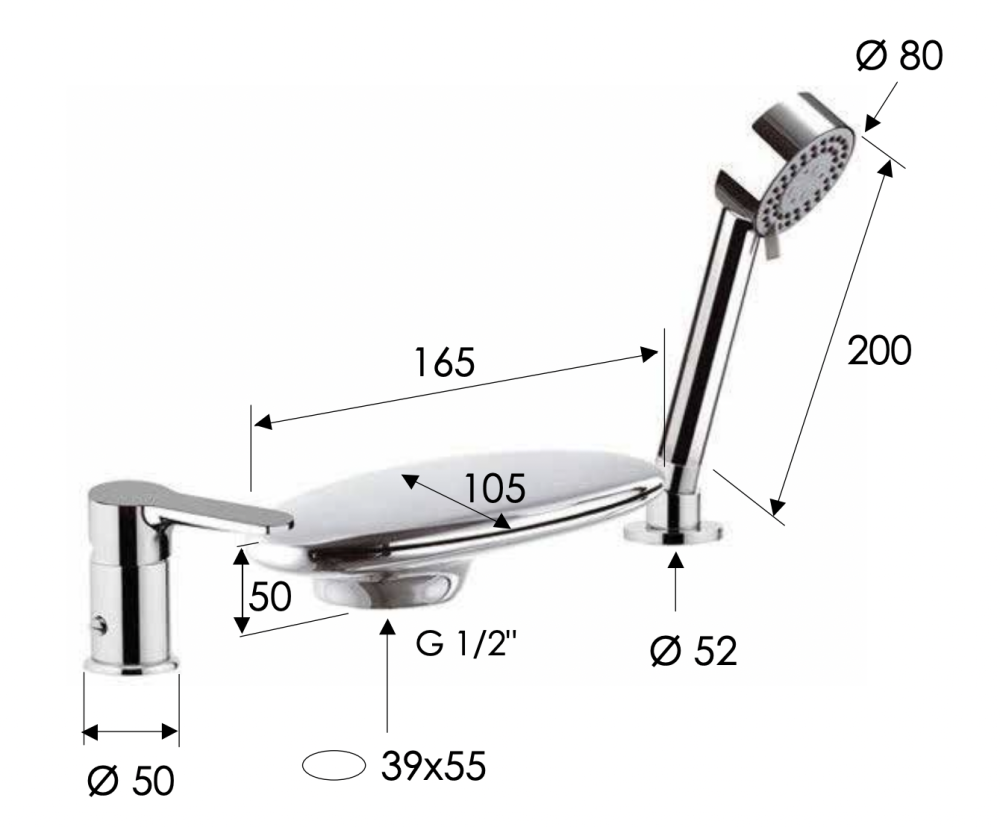 Фото Смеситель для ванны Remer Winner W07UF