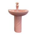 Комплект детский COMFORTY (розовый): раковина 0991P с донным клапаном DK-02P + пьедестал P0991P + см