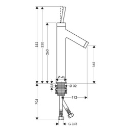 Фото Высокий смеситель Axor Starck 10123000 для раковины