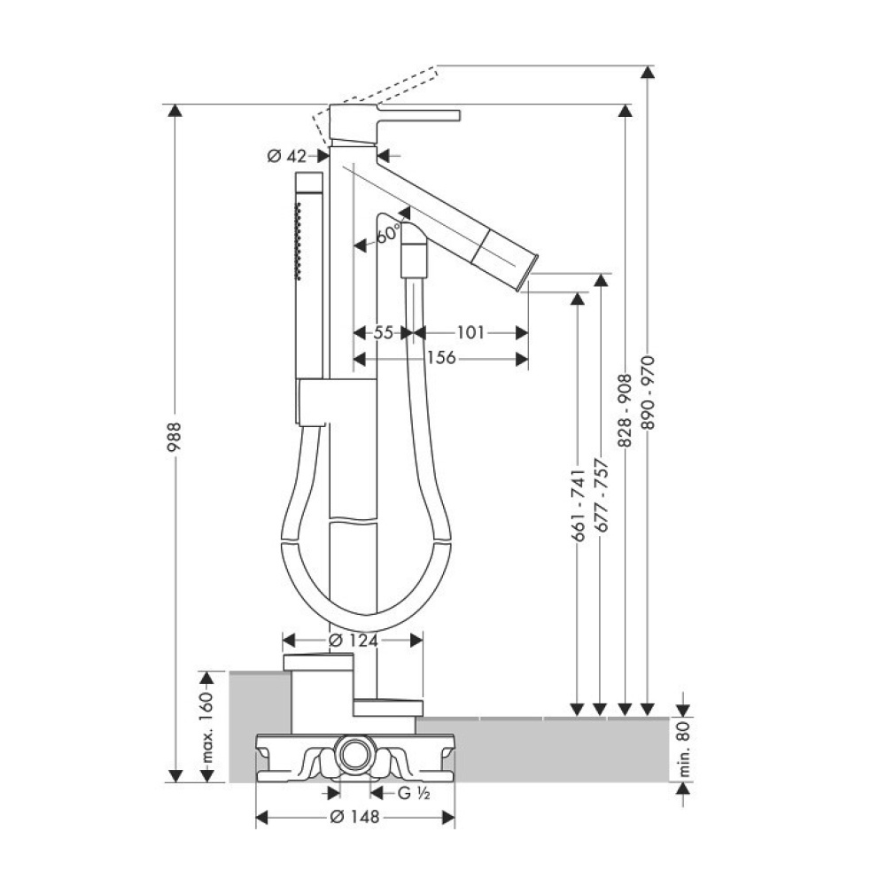 Hansgrohe Axor Starck 10456000 Смеситель для ванны