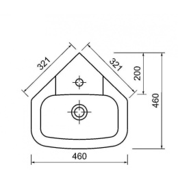 CREAVIT CORNER Раковина угловая 45*45 VT145-00CB00E-0000 (VT145.00000)