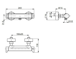Термостат для душа F4225/1CR FIMA Carlo Frattini FIMATHERM