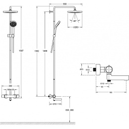 Душевая система Jacob Delafon Atom E26238-CP с термостатом Хром