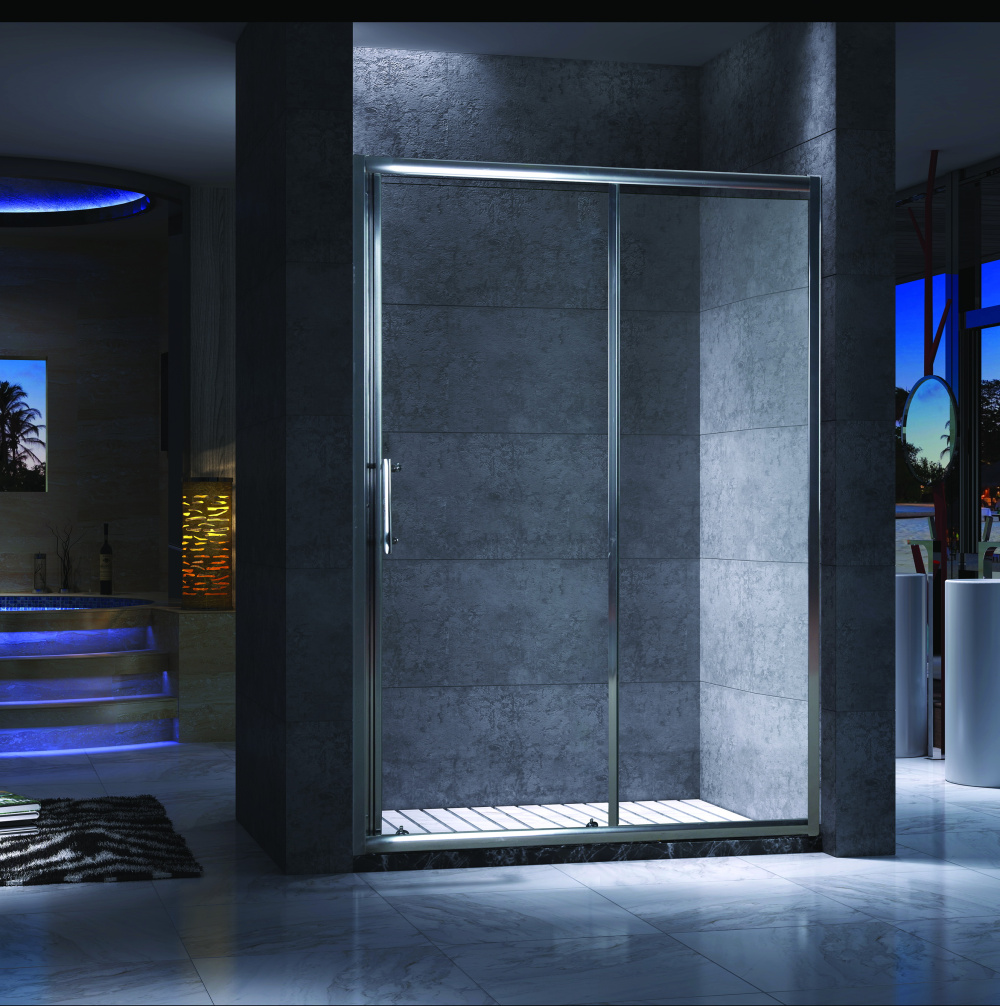 Дверь в нишу 120 см Esbano (ESDN120DK) Прозрачный, Профиль: хромированный