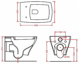 Подвесной унитаз ArtCeram Jazz (JZV001 01 50) белый черный