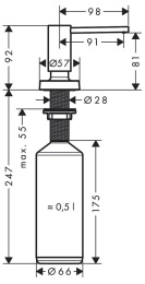 Фото Дозатор для жидкого мыла Hansgrohe (40448800)