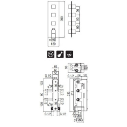 NOBILI Tower TW00103CR_WE00103 Термостат для душа (хром)